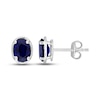 Thumbnail Image 1 of Blue Lab-Created Sapphire Oval Stud Earrings Sterling Silver