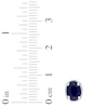 Thumbnail Image 2 of Blue Lab-Created Sapphire Oval Stud Earrings Sterling Silver