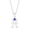 Thumbnail Image 0 of Blue Lab-Created Sapphire Pisces Zodiac Necklace Sterling Silver 18"