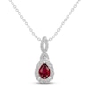 Thumbnail Image 1 of Lab-Created Ruby & White Lab-Created Sapphire Necklace Sterling Silver 18&quot;