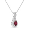 Thumbnail Image 2 of Lab-Created Ruby & White Lab-Created Sapphire Necklace Sterling Silver 18&quot;