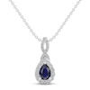 Thumbnail Image 1 of Blue & White Lab-Created Sapphire Necklace Sterling Silver 18&quot;