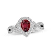 Thumbnail Image 1 of Lab-Created Ruby & White Lab-Created Sapphire Ring Sterling Silver