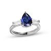 Thumbnail Image 1 of Blue & White Lab-Created Sapphire Ring Sterling Silver