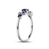 Thumbnail Image 2 of Blue & White Lab-Created Sapphire Ring Sterling Silver