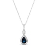 Thumbnail Image 1 of Blue Sapphire & Diamond Necklace 1/10 ct tw 10K White Gold 18&quot;