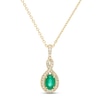 Thumbnail Image 1 of Emerald & Diamond Necklace 1/10 ct tw Round-cut 10K Yellow Gold 18&quot;