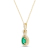 Thumbnail Image 2 of Emerald & Diamond Necklace 1/10 ct tw Round-cut 10K Yellow Gold 18&quot;