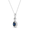 Thumbnail Image 2 of Blue Sapphire & Diamond Necklace 1/10 ct tw Round-cut 10K White Gold 18&quot;