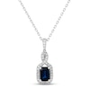 Thumbnail Image 0 of Blue Sapphire & Diamond Necklace 1/10 ct tw Round-cut 10K White Gold 18"