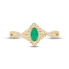Thumbnail Image 2 of Emerald & Diamond Ring 1/6 ct tw Round-cut 10K Yellow Gold
