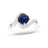 Thumbnail Image 1 of Blue & White Lab-Created Sapphire Ring Sterling Silver