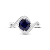 Thumbnail Image 3 of Blue & White Lab-Created Sapphire Ring Sterling Silver