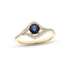 Thumbnail Image 1 of Blue Sapphire & Diamond Ring 1/5 ct tw Round-cut 10K Yellow Gold