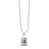 Thumbnail Image 3 of Blue Lab-Created Sapphire Paperclip Necklace Sterling Silver 18&quot;