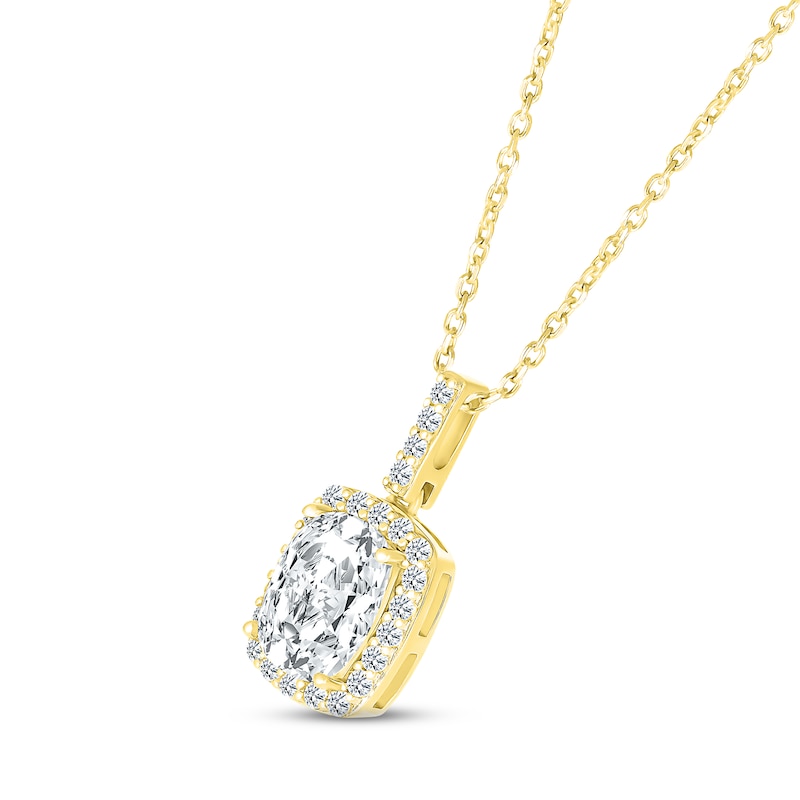 Main Image 2 of White Lab-Created Sapphire Necklace 10K Yellow Gold 18&quot;