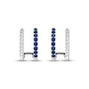 Thumbnail Image 2 of Blue Lab-Created Sapphire Double Hoop Twist Earrings Sterling Silver