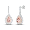 Thumbnail Image 0 of Morganite & White Lab-Created Sapphire Dangle Earrings Sterling Silver & 10K Rose Gold
