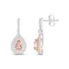 Thumbnail Image 2 of Morganite & White Lab-Created Sapphire Dangle Earrings Sterling Silver & 10K Rose Gold
