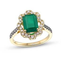 Le Vian Emerald Ring 3/8 ct tw Diamonds 14K Honey Gold