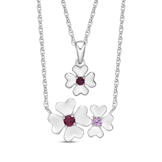 Neeya Baby Pink Diamond Silver Plated Necklace Set – AG'S