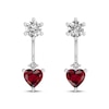 Thumbnail Image 1 of Lab-Created Ruby & White Lab-Created Sapphire Front-Back Earrings Sterling Silver