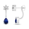 Thumbnail Image 1 of Blue & White Lab-Created Sapphire Front-Back Earrings Sterling Silver