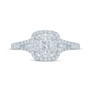 Thumbnail Image 2 of Princess-Cut Diamond Double-Halo Engagement Ring 1 ct tw 14K White Gold