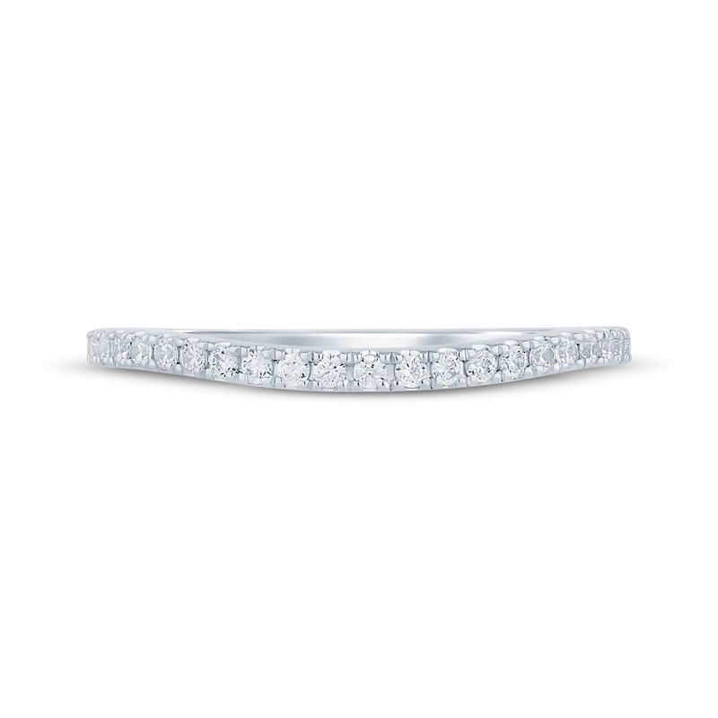 Main Image 2 of Diamond Curved Wedding Band 1/5 ct tw 14K White Gold