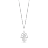 Thumbnail Image 1 of Hallmark Diamonds Blue Lab-Created Sapphire Hamsa Necklace 1/10 ct tw Sterling Silver 18&quot;