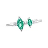 Thumbnail Image 0 of Emerald & Diamond Deconstructed Ring 1/20 ct tw Round-cut Sterling Silver