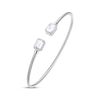 Thumbnail Image 1 of White Lab-Created Sapphire Rope Cuff Bangle Bracelet Sterling Silver