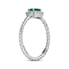 Thumbnail Image 2 of Lab-Created Emerald & White Lab-Created Sapphire Rope Ring Sterling Silver