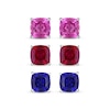 Thumbnail Image 2 of Pink Lab-Created Sapphire, Lab-Created Ruby & Blue Lab-Created Sapphire Stud Earrings Set Sterling Silver