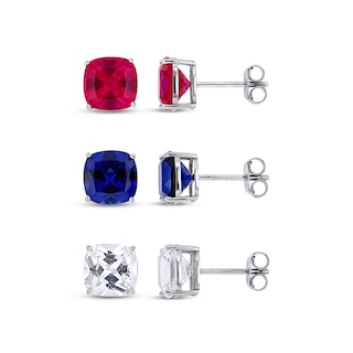 18K White Gold Blue Sapphire Studs – Noémie