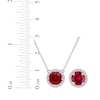 Thumbnail Image 5 of Lab-Created Ruby & White Lab-Created Sapphire Halo Gift Set Sterling Silver