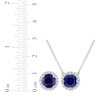 Thumbnail Image 1 of Blue & White Lab-Created Sapphire Halo Gift Set Sterling Silver