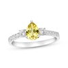 Thumbnail Image 0 of Gems of Serenity Pear-Shaped Yellow & White Lab-Created Sapphire Ring Sterling Silver