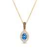 Thumbnail Image 0 of Le Vian Oval-Cut Blue Sapphire Necklace 1/8 ct tw Diamonds 14K Honey Gold 19"