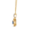 Thumbnail Image 1 of Le Vian Oval-Cut Blue Sapphire Necklace 1/8 ct tw Diamonds 14K Honey Gold 19"