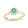 Thumbnail Image 1 of Oval-Cut Emerald & Diamond Ring 1/3 ct tw 10K Yellow Gold