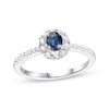 Thumbnail Image 1 of Oval-Cut Blue Sapphire & Diamond Ring 1/3 ct tw 10K White Gold