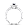 Thumbnail Image 3 of Oval-Cut Blue Sapphire & Diamond Ring 1/3 ct tw 10K White Gold