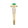 Thumbnail Image 2 of Oval-Cut Emerald & Diamond Ring 3/8 ct tw 10K Yellow Gold