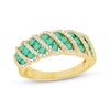 Thumbnail Image 1 of Round-Cut Emerald & Diamond Ring 3/8 ct tw 10K Yellow Gold