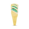 Thumbnail Image 2 of Round-Cut Emerald & Diamond Ring 3/8 ct tw 10K Yellow Gold