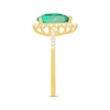 Thumbnail Image 2 of Pear-Shaped Emerald & Round-Cut Diamond Ring 1/5 ct tw 10K Yellow Gold