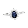 Thumbnail Image 1 of Pear-Shaped Blue Sapphire & Round-Cut Diamond Ring 1/5 ct tw 10K White Gold