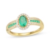 Thumbnail Image 1 of Oval-Cut Emerald & Diamond Ring 1/5 ct tw 10K Yellow Gold