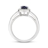 Thumbnail Image 3 of Oval-Cut Blue Sapphire & Round-Cut Diamond Ring 1/5 ct tw 10K White Gold